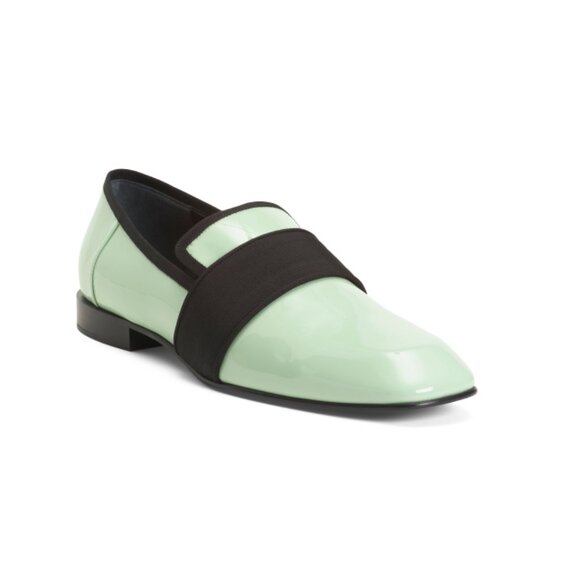 VICTORIA BECKHAM Mint Made In Italy Patent Leather Two Tone Penny Loafers - Picture 1 of 2